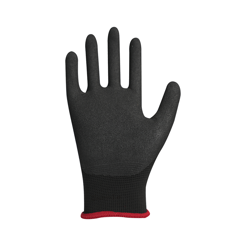 13G polyester liner na may sandy nitrile coating