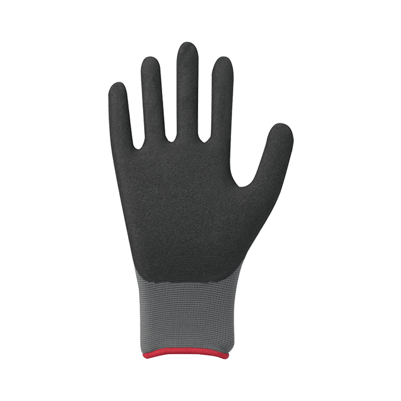 15g naylon/spandex liner na may sandy nitrile coating, nitrile padding sa likod