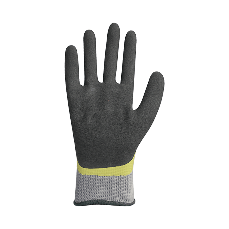 13G polyester liner na may sandy nitrile double coating