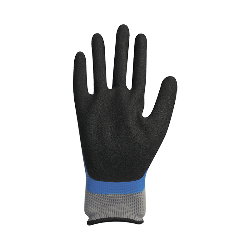 13G polyester liner na may sandy nitrile double coating